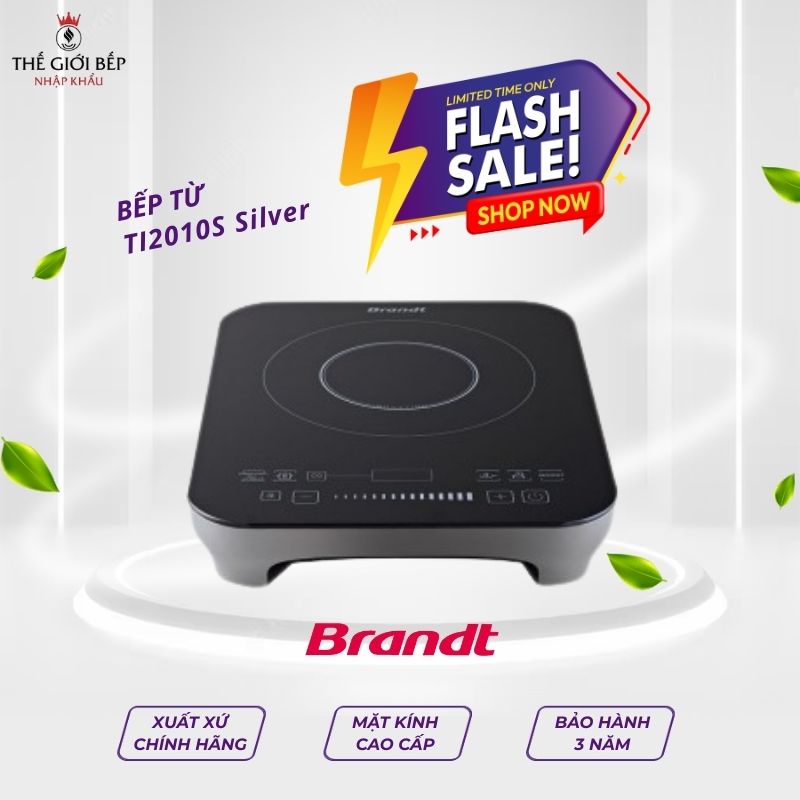 Bếp từ đơn cao cấp Pháp BRANDT TI2010S Silver