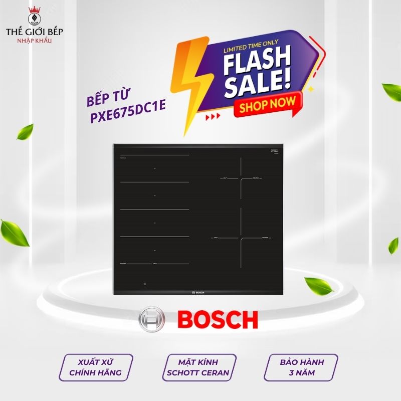 Bếp từ Bosch PXE675DC1E , 4 vùng nấu