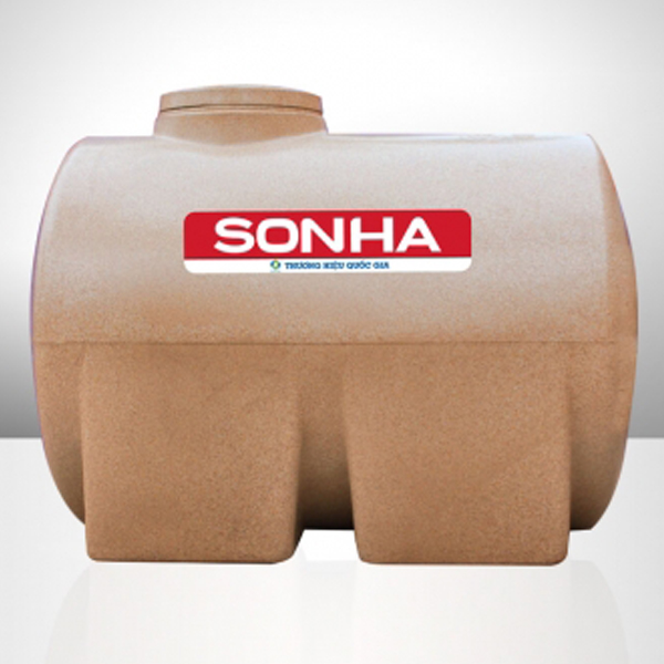 Bồn nhựa vân đá cao cấp ngang màu vàng Sơn Hà 500L