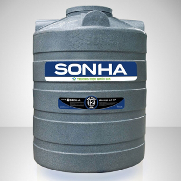 BỒN NHỰA VÂN ĐÁ CAO CẤP SƠN HÀ ĐỨNG MÀU XÁM 1500 LÍT