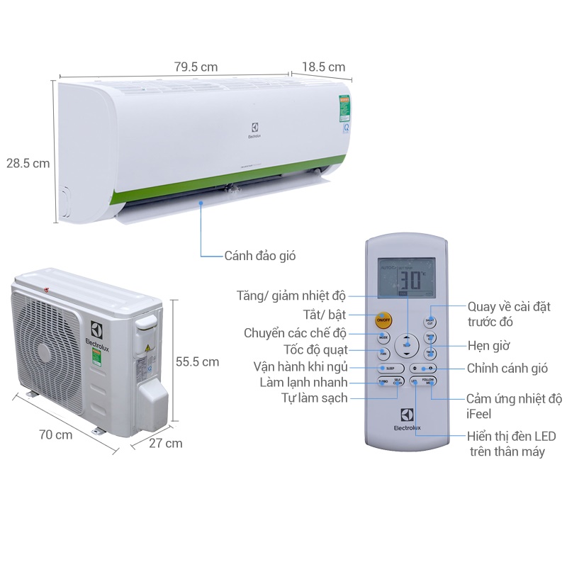 Máy lạnh electrolux 1HP ESV09CRK-A4 - Kiễu dáng sang trọng