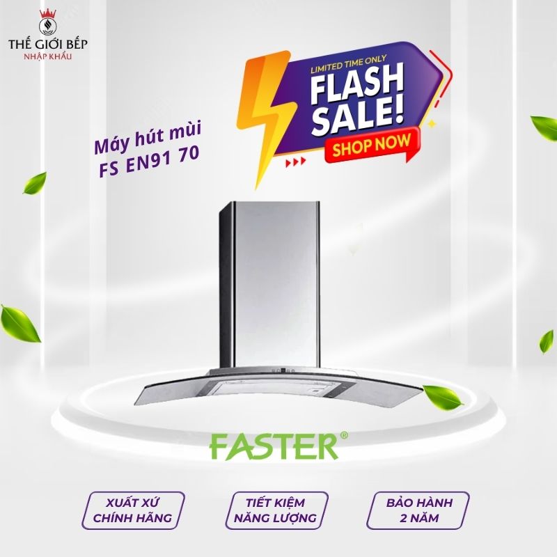 Máy hút khói khử mùi gắn tường Faster FS 3588C2-90