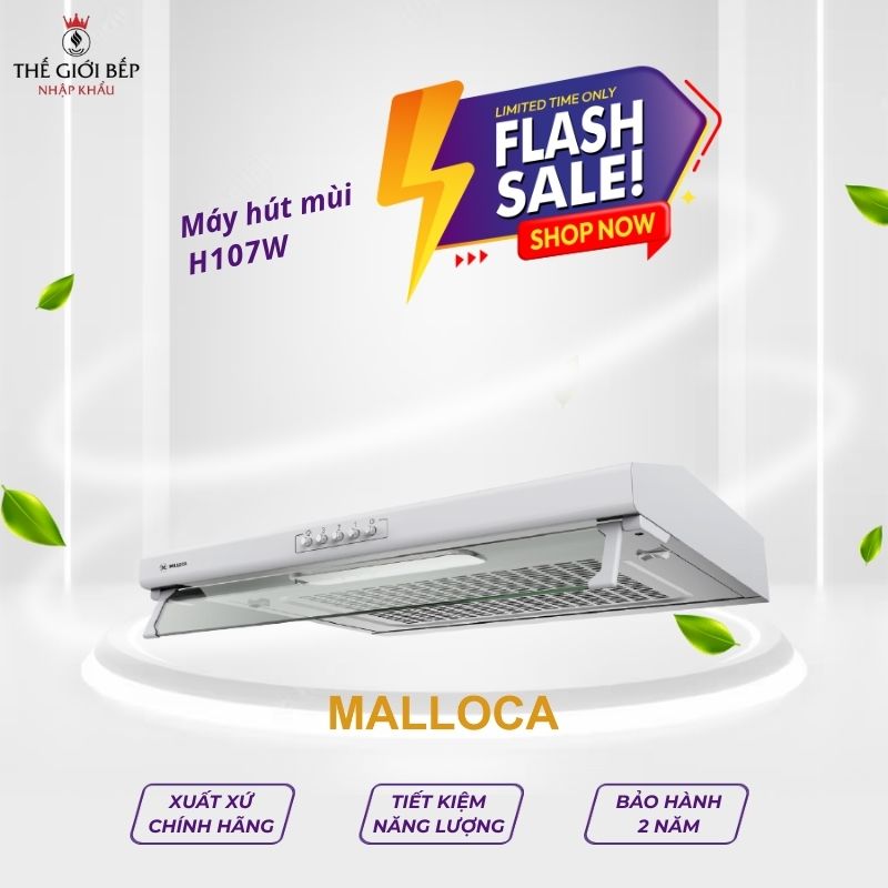 Máy hút khói khử mùi Malloca classic H107W