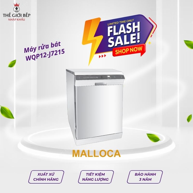 Máy rửa chén bát Malloca WQP12-J7215