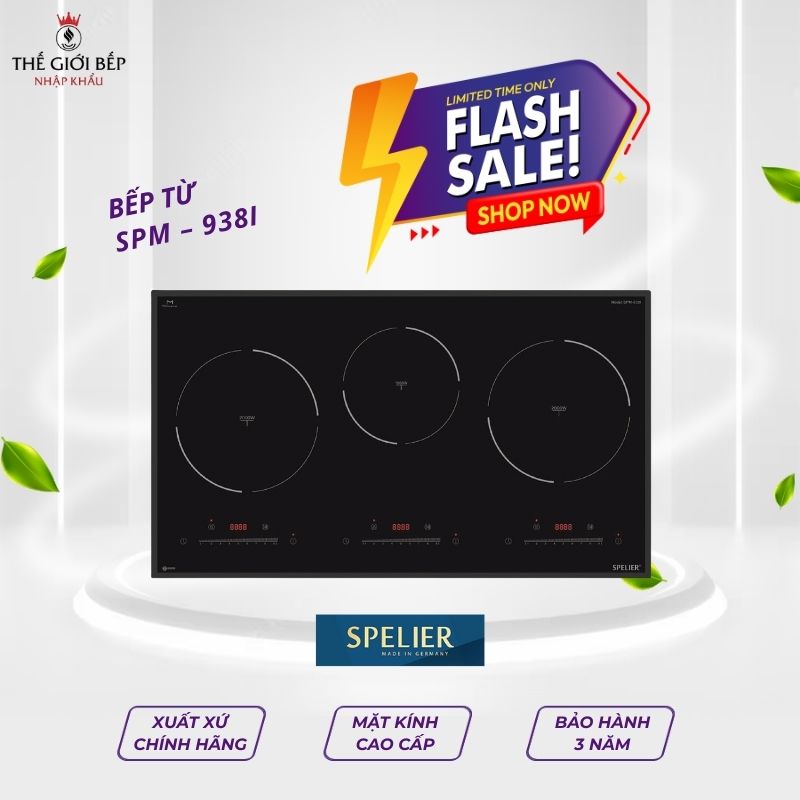 Bếp từ ba vùng nấu Spelier SPM – 938I